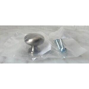 Restoration Hardware Round Aubrey Knob 1.25 Inches Satin Nickel Cabinet Drawer